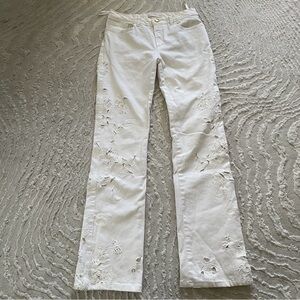 Roberto Cavalli White Lace Cutwork Jeans